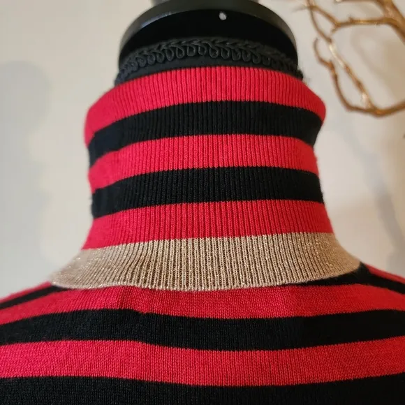 🔥Ralph Lauren Silk Blend Gold Trim Turtleneck