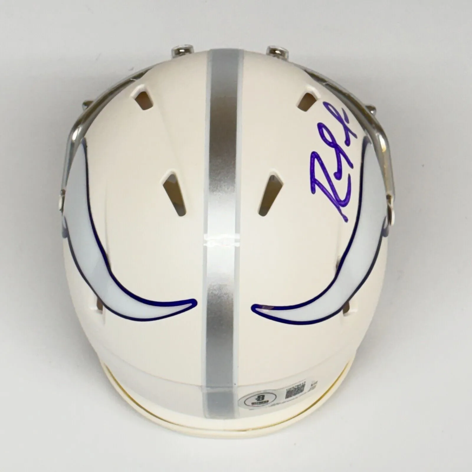 Randy Moss Autographed Signed Minnesota Vikings White Mini Helmet Beckett