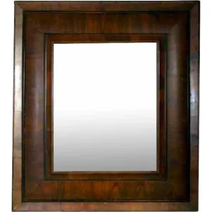 Rare Dutch Baroque Figured Cherrywood Pillow Molded Mirror