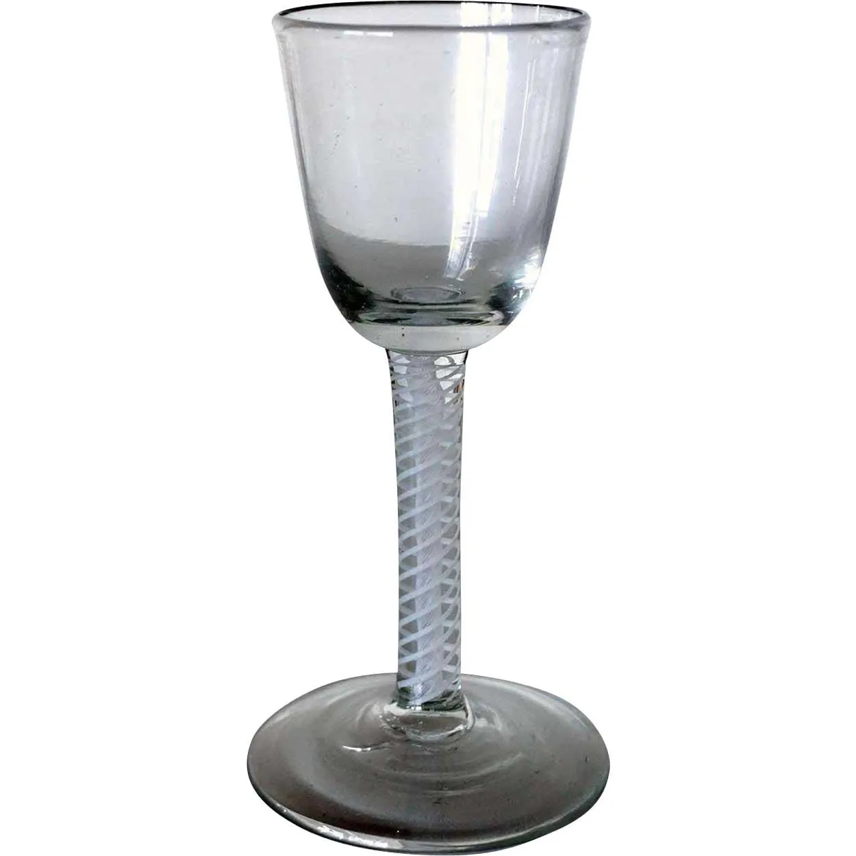 Rare English George III Double-Series Cotton Twist Stem Wine Glass
