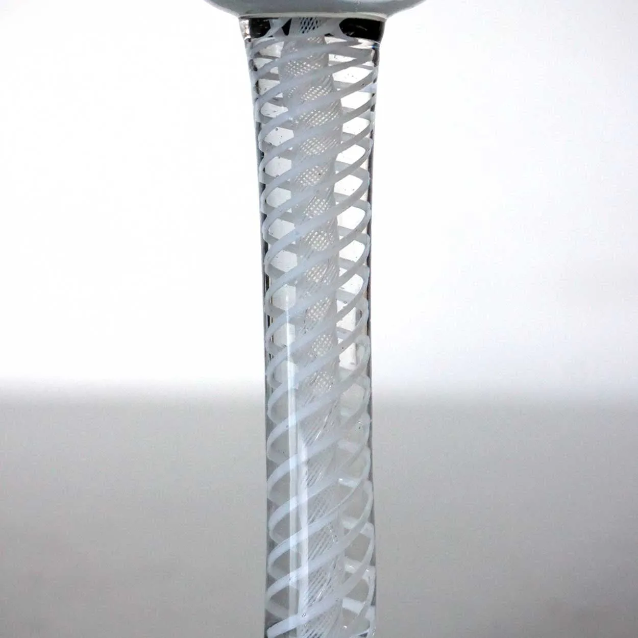 Rare English George III Double-Series Cotton Twist Stem Wine Glass