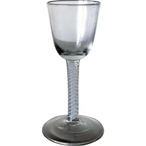 Rare English George III Double-Series Cotton Twist Stem Wine Glass