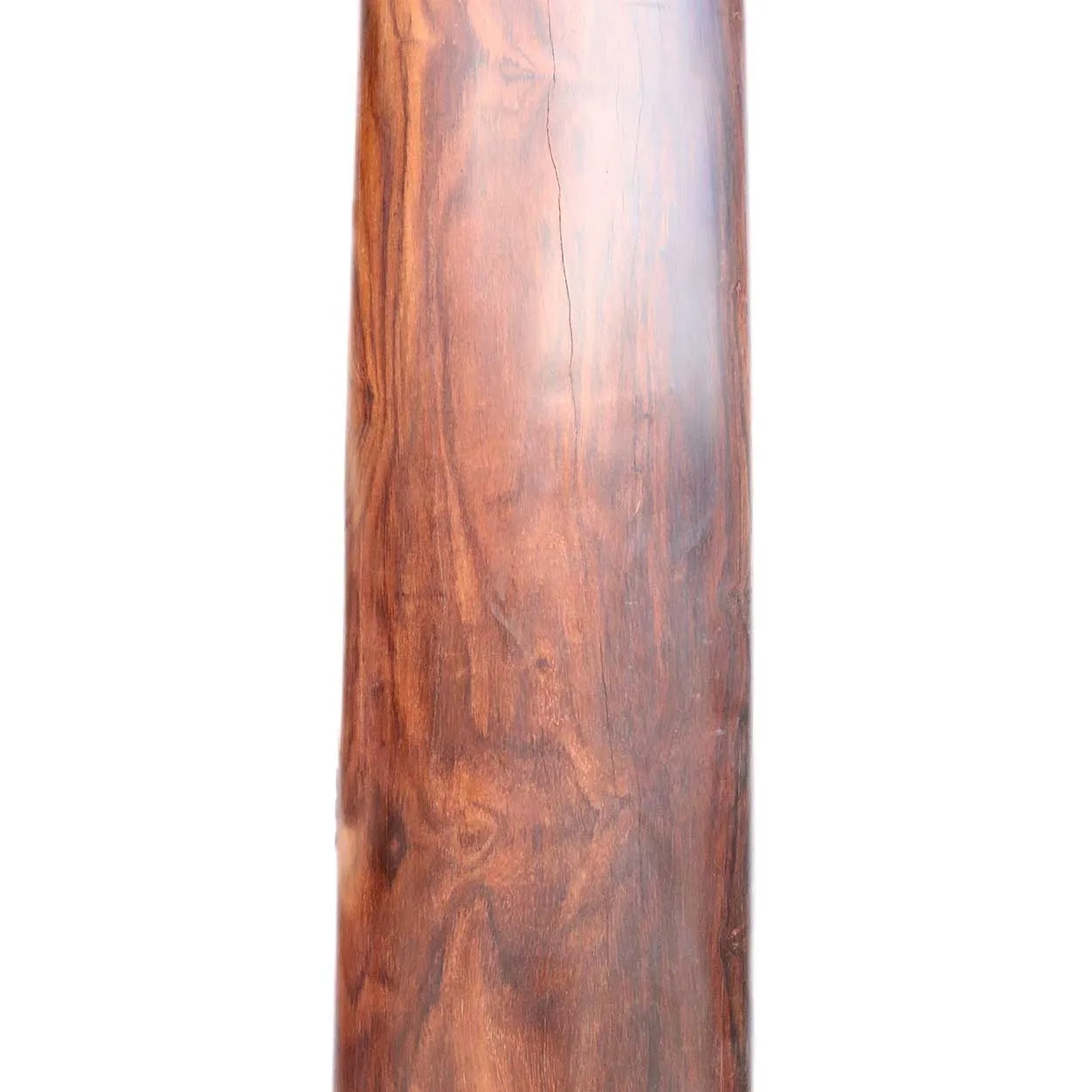 Rare Large Solid Rosewood, Brass Mounted and Teak Capital Pillar