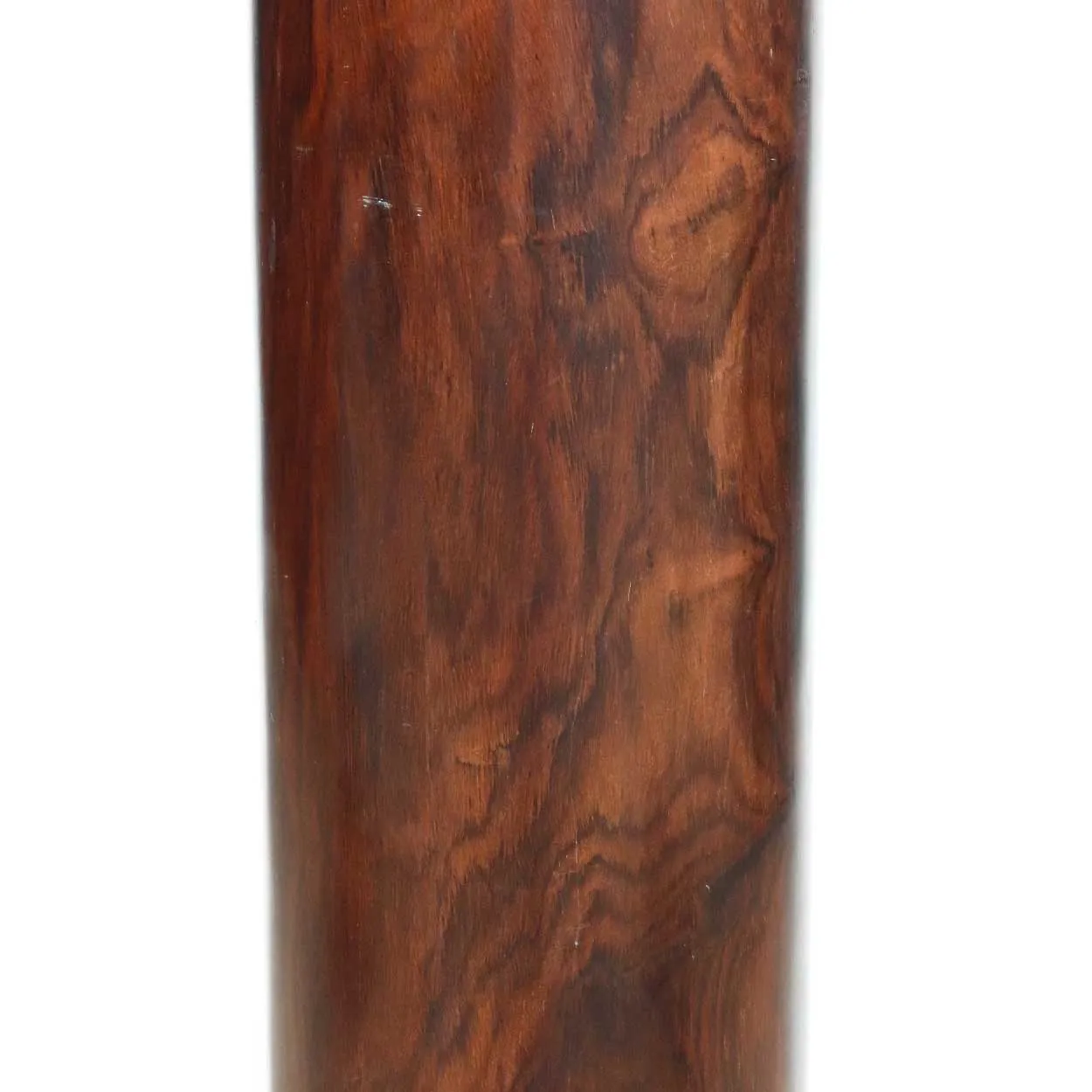 Rare Large Solid Rosewood, Brass Mounted and Teak Capital Pillar