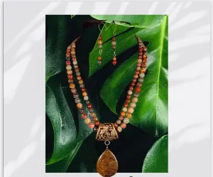 Red Creek Jasper Necklace & Earrings.  # 21035