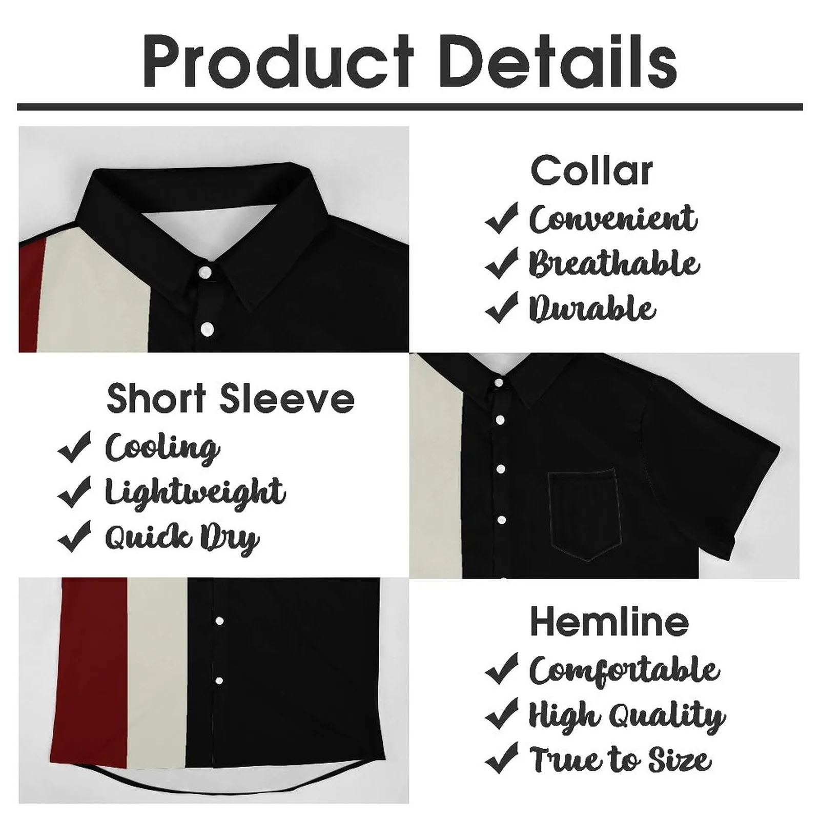 Retro Striped Chest Pocket Short Sleeved Shirt 2310000252