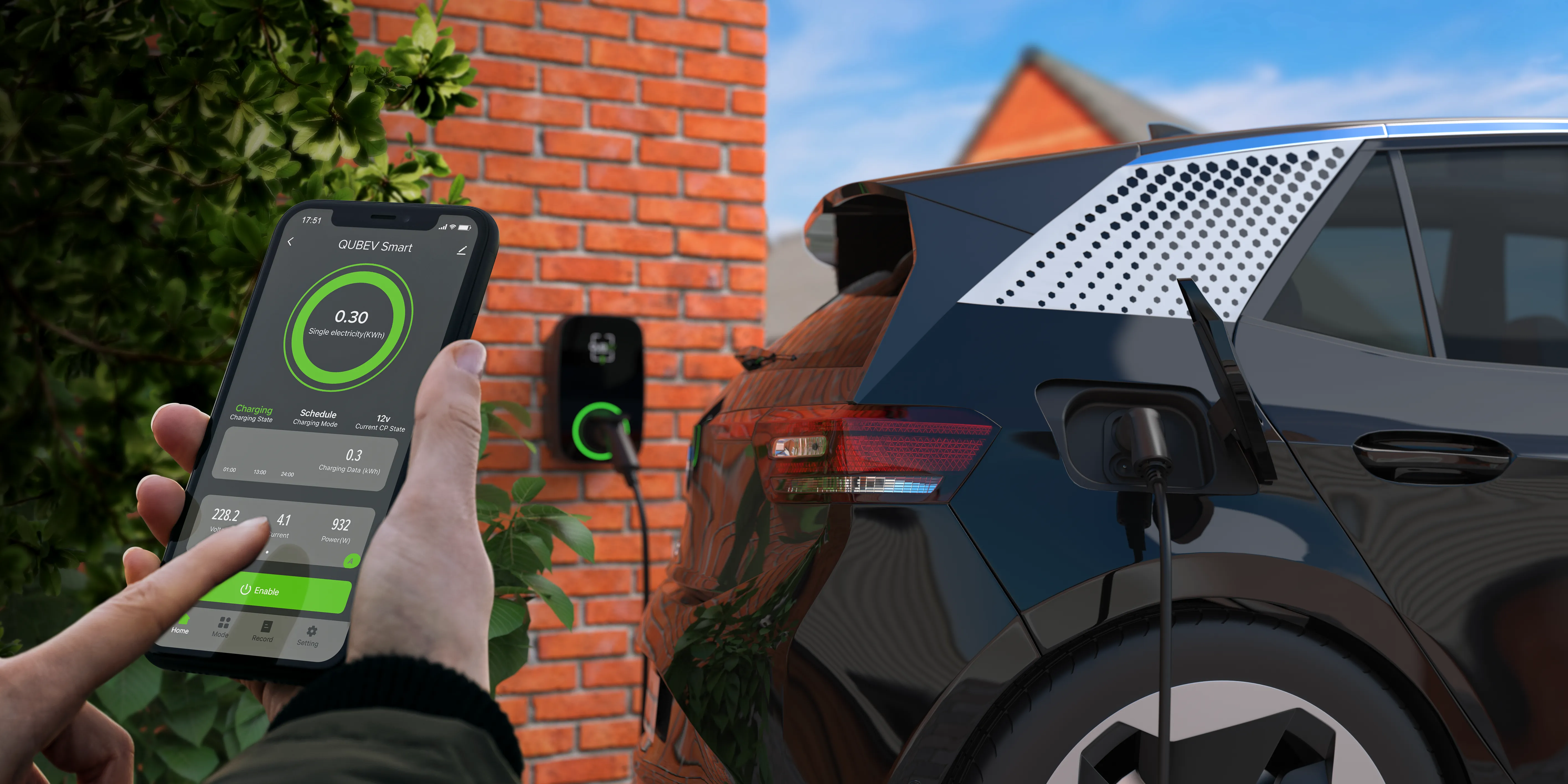 Rolec EVON0090 QUBEV Smart EV Charger Universal Socket 32A (7.4kW)
