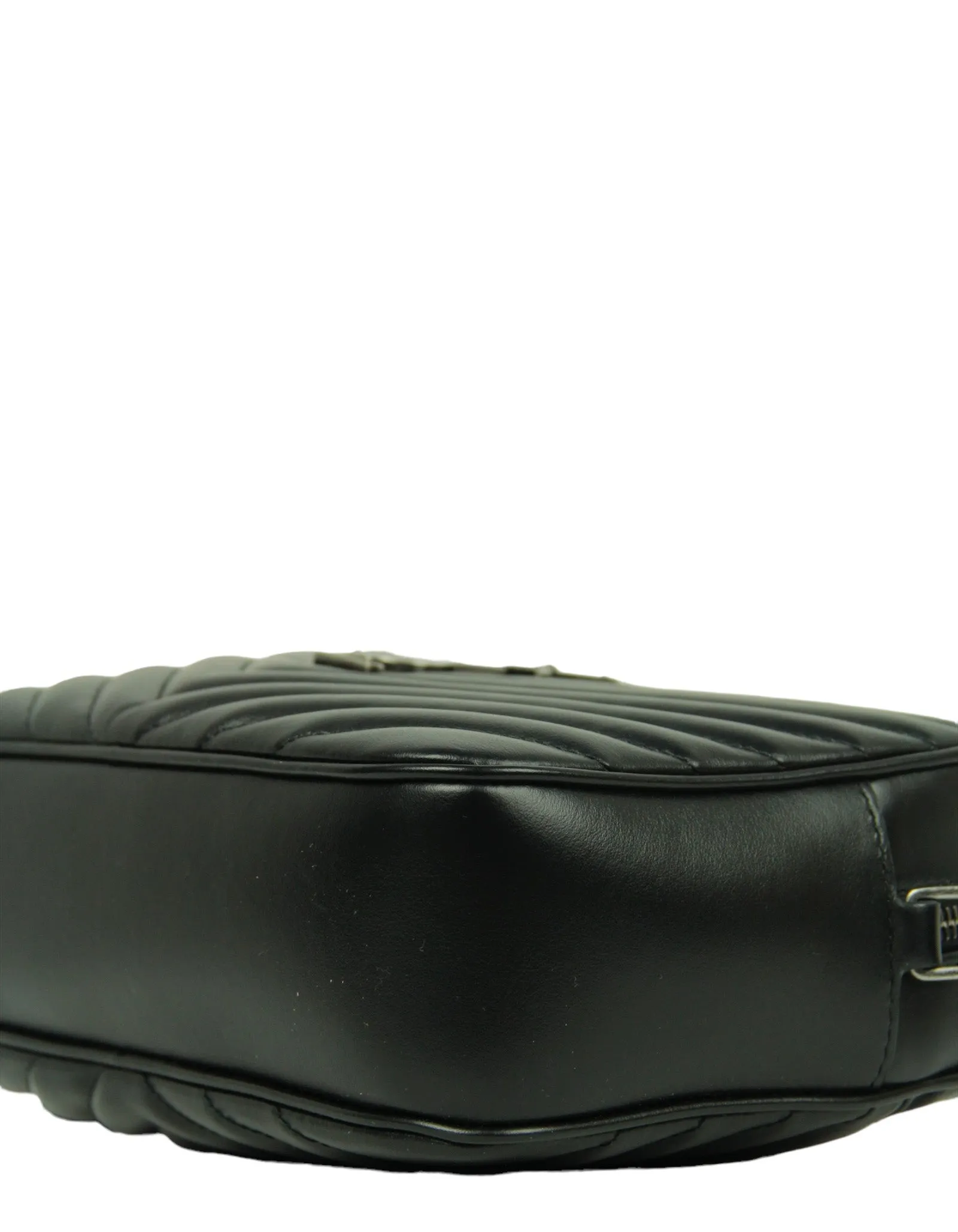 Saint Laurent Black Calfskin Matelasse Monogram Lou Camera Bag