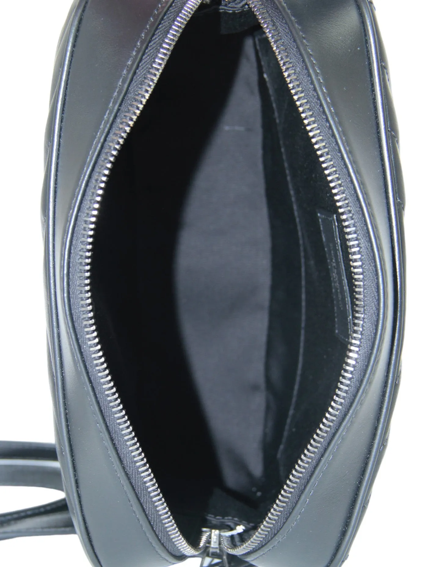 Saint Laurent Black Calfskin Matelasse Monogram Lou Camera Bag