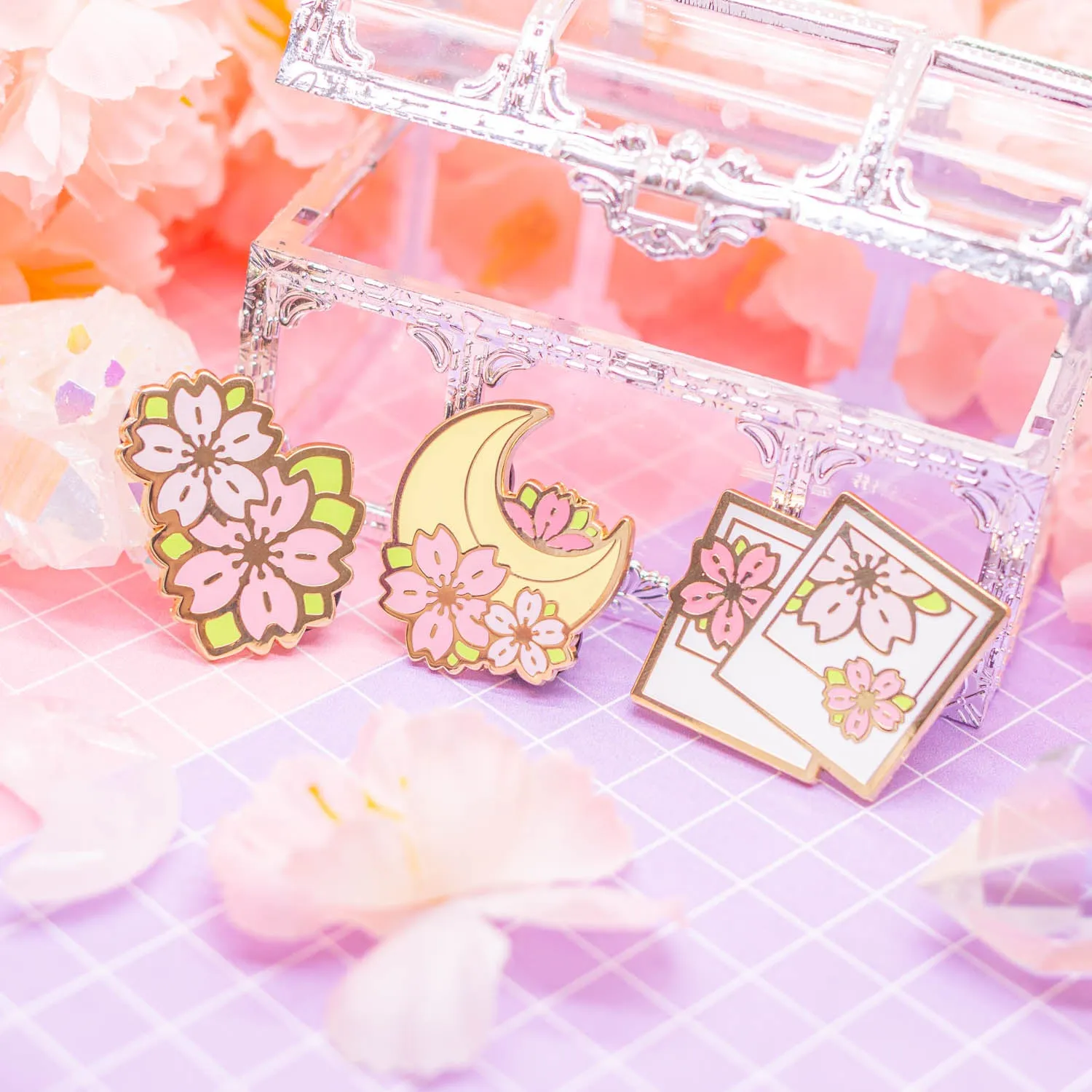 Sakura Season - cherry blossom photos enamel pin