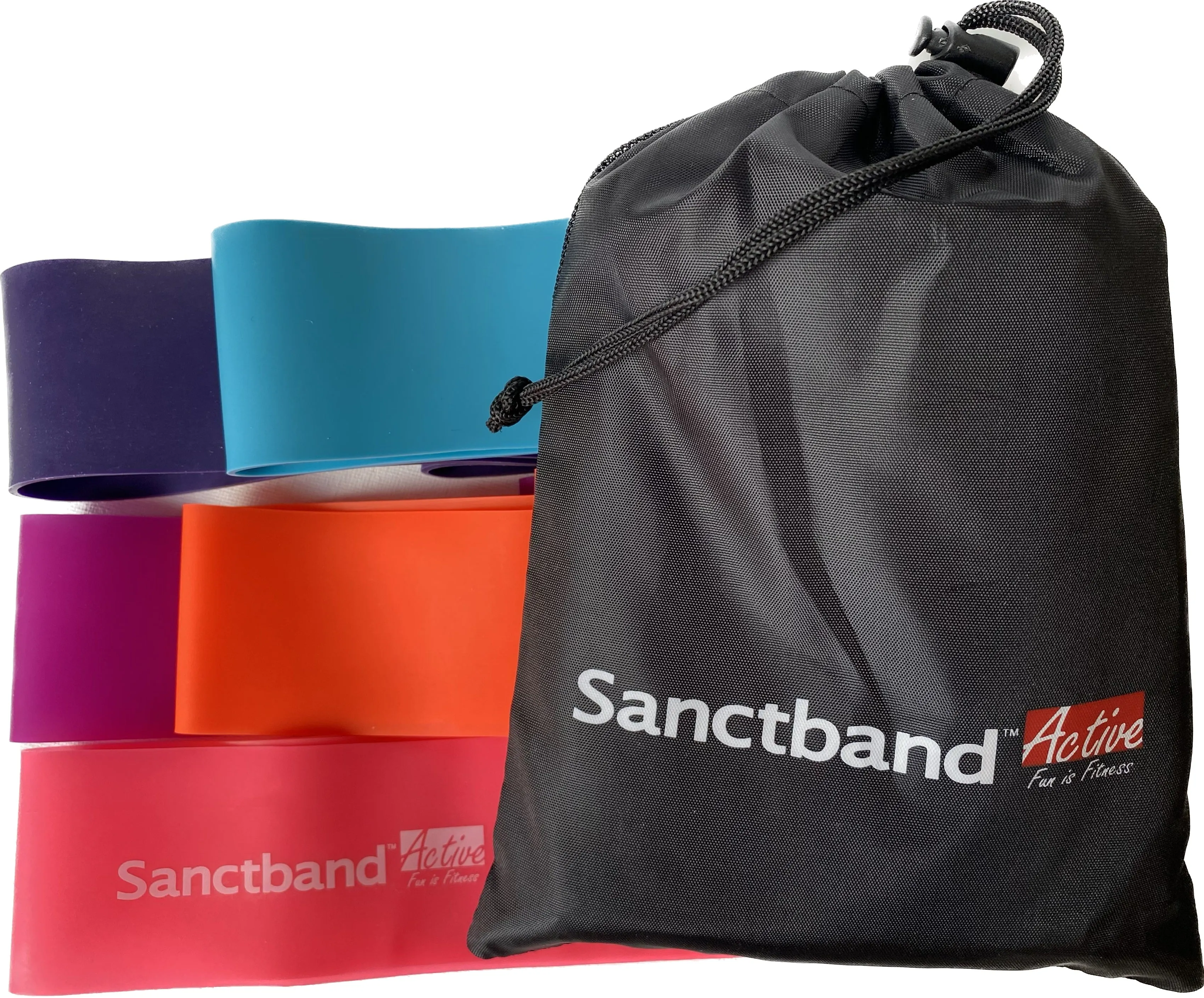 Sanctband Active 5 in 1 Resistance Exercise Loop Band Kit 13" (5 Level)