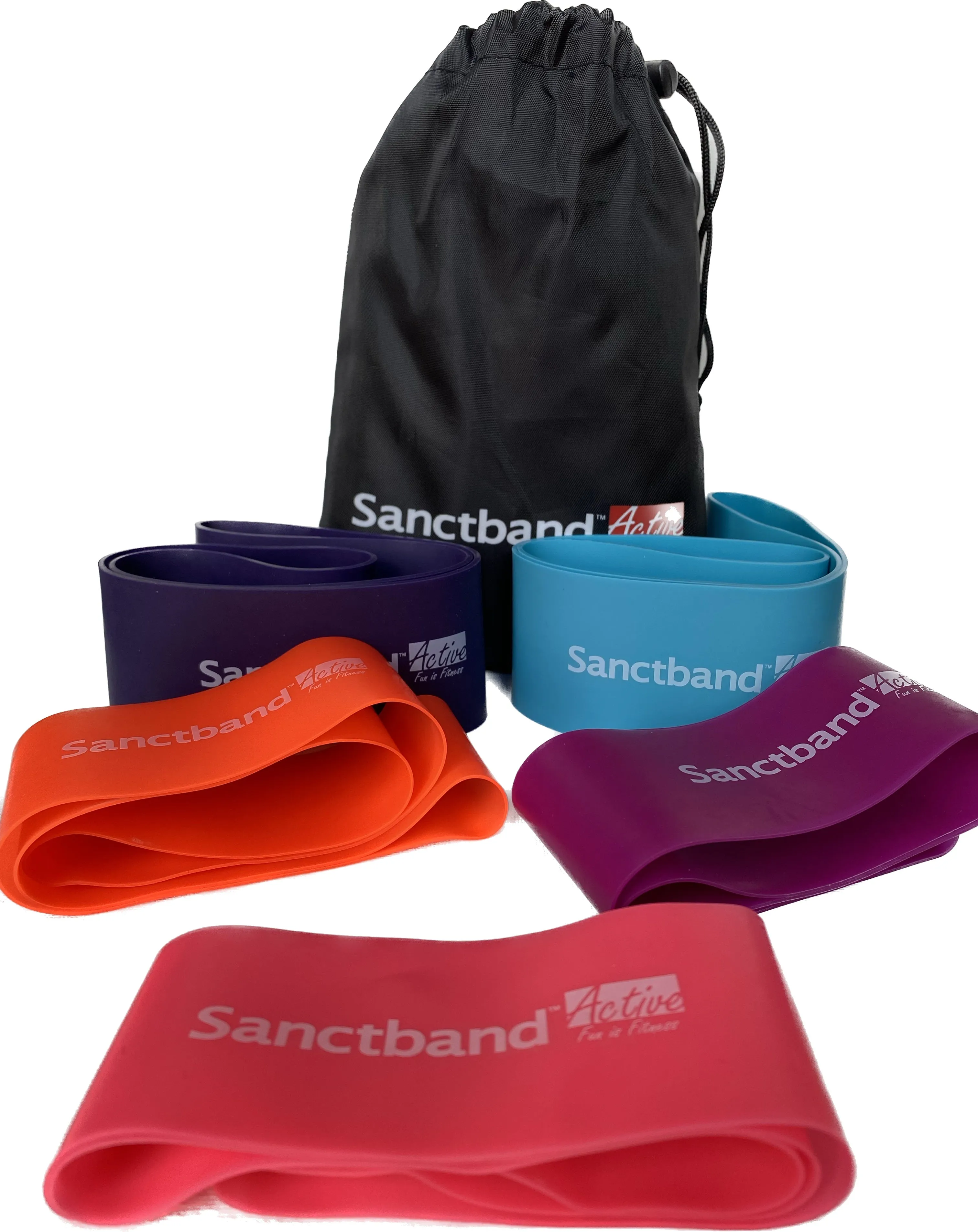 Sanctband Active 5 in 1 Resistance Exercise Loop Band Kit 13" (5 Level)