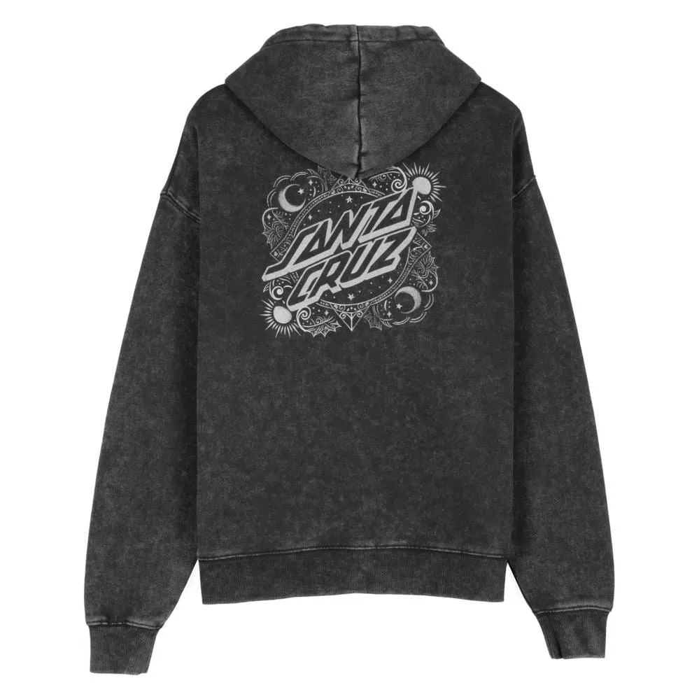 Santa Cruz Womens Hood Ornate Dot Hood - Black Acid Wash
