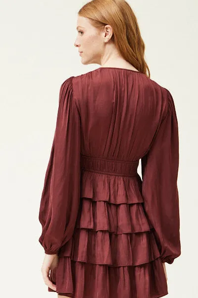 Satin Ruffle Mini Dress