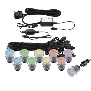 Saxby 91961 Smart IKON RGB IP67 0.75W Polished stainless steel & clear pc 10 x 0.75W LED module (SMD 2835) RGB