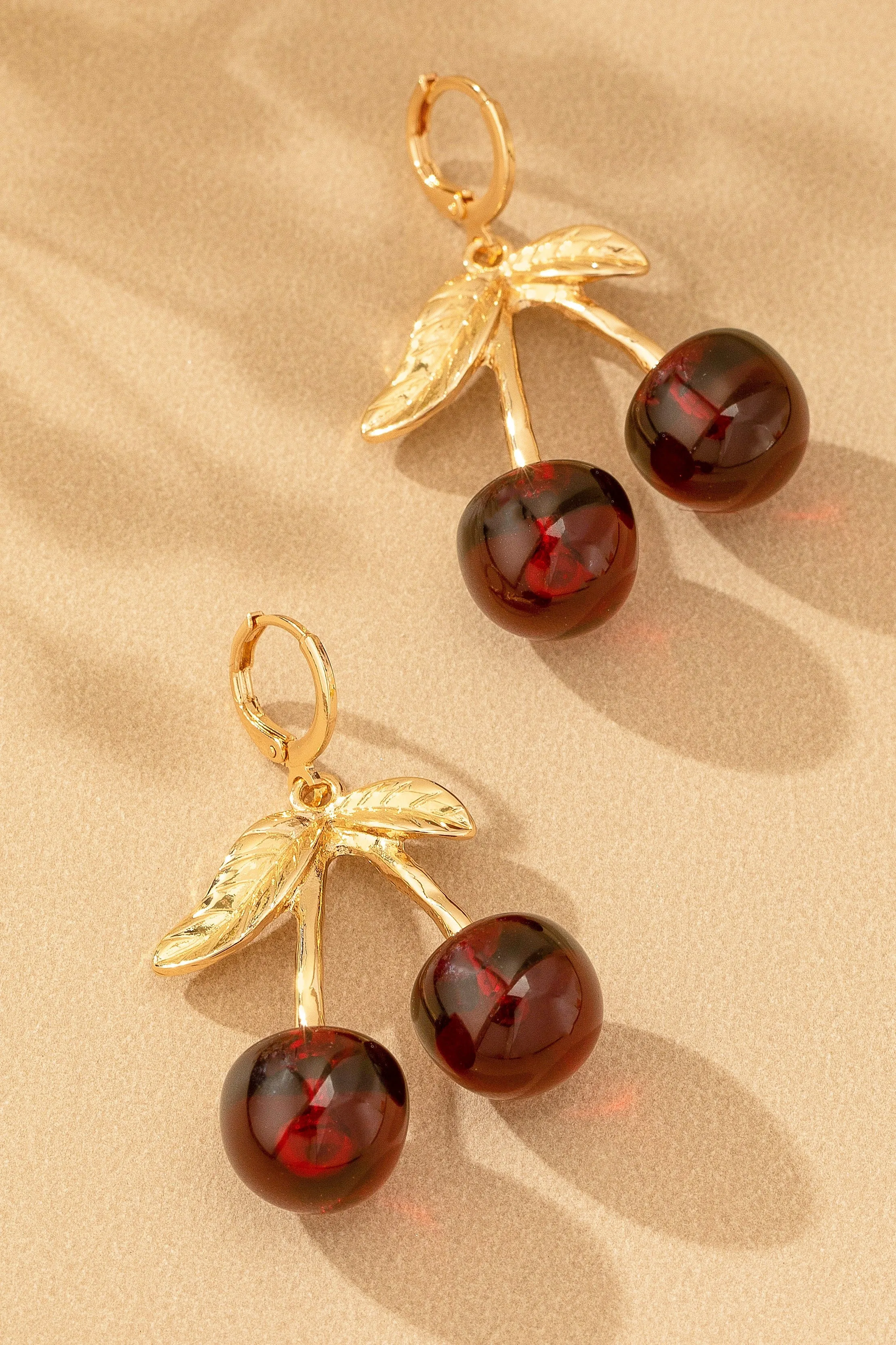 Scarlet Cherry Drop Earrings