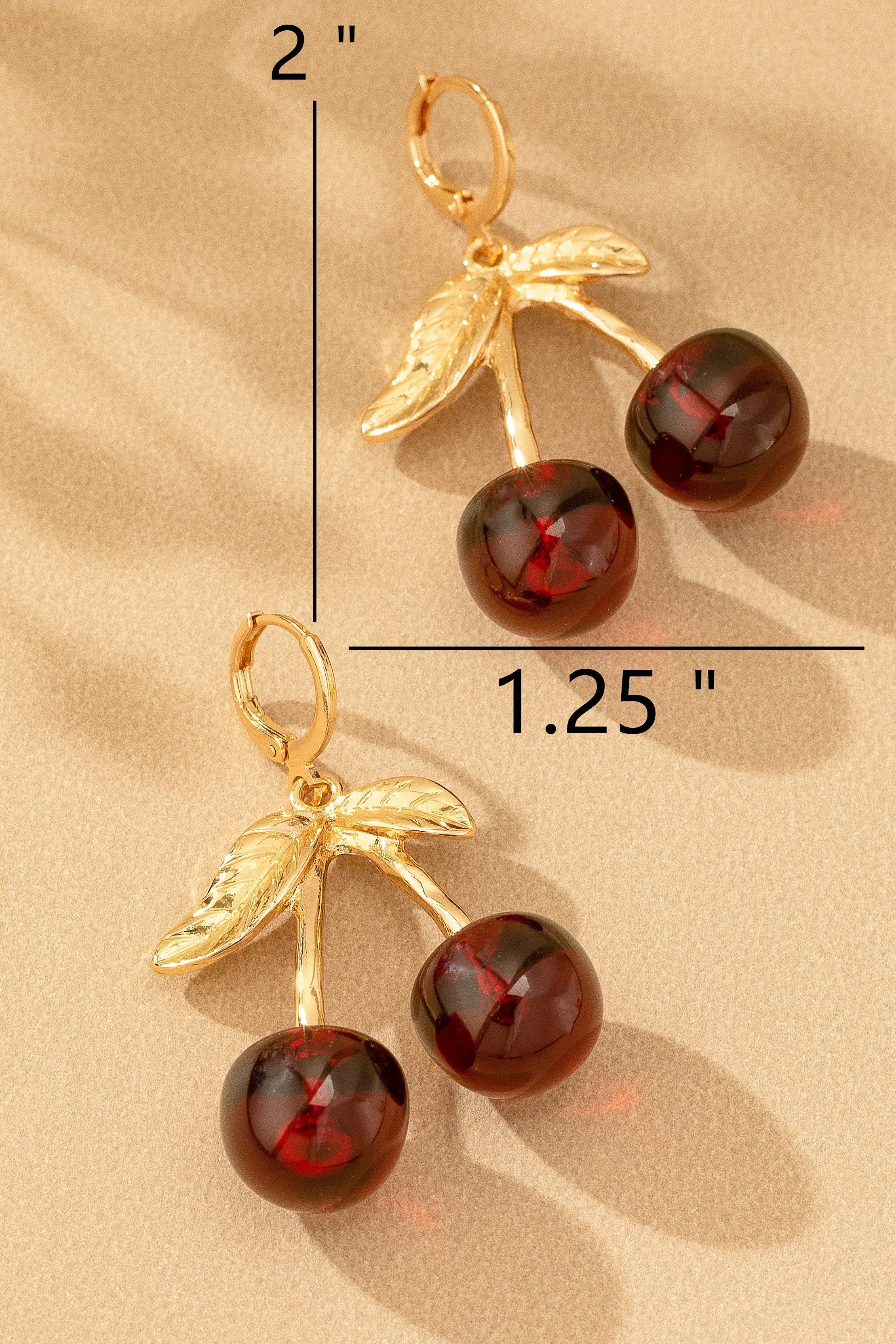 Scarlet Cherry Drop Earrings