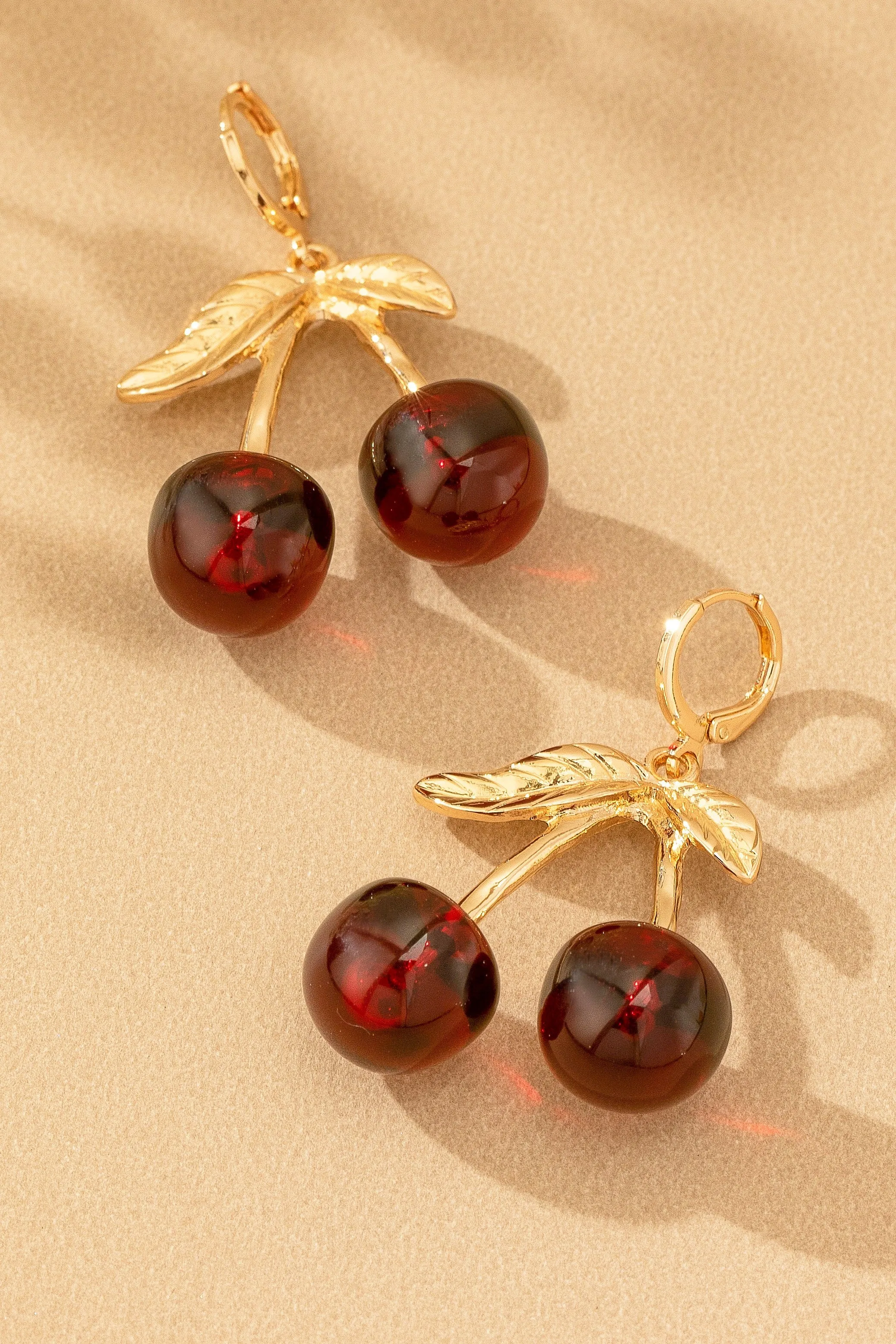 Scarlet Cherry Drop Earrings