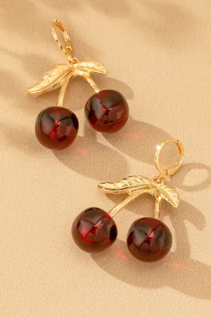 Scarlet Cherry Drop Earrings
