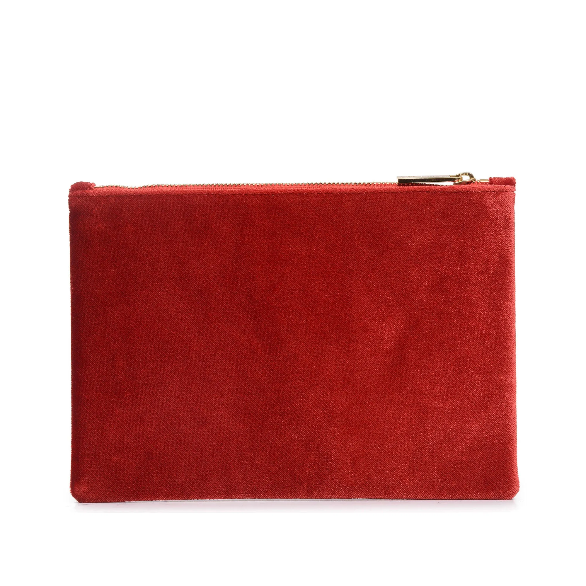 SCORPION EMBROIDERED VELVET CLUTCH BAG(RED)