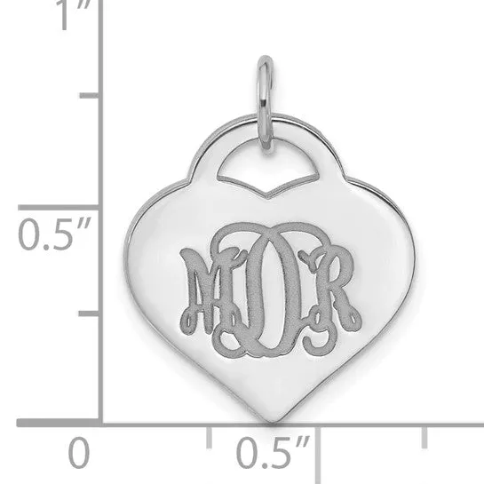 Script Designer Heart Monogram Pendants