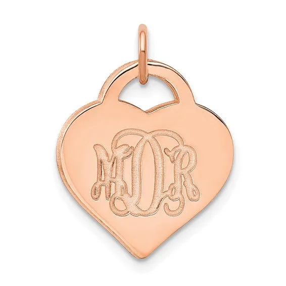 Script Designer Heart Monogram Pendants