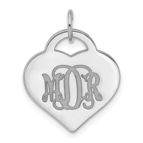 Script Designer Heart Monogram Pendants