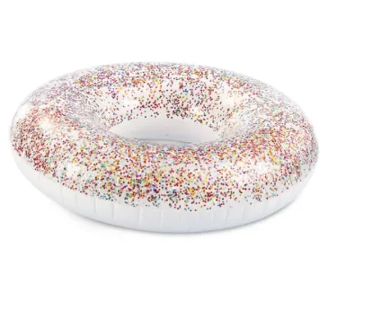 SeaGrove Glitter Confetti Large Pool Ring Float Clear