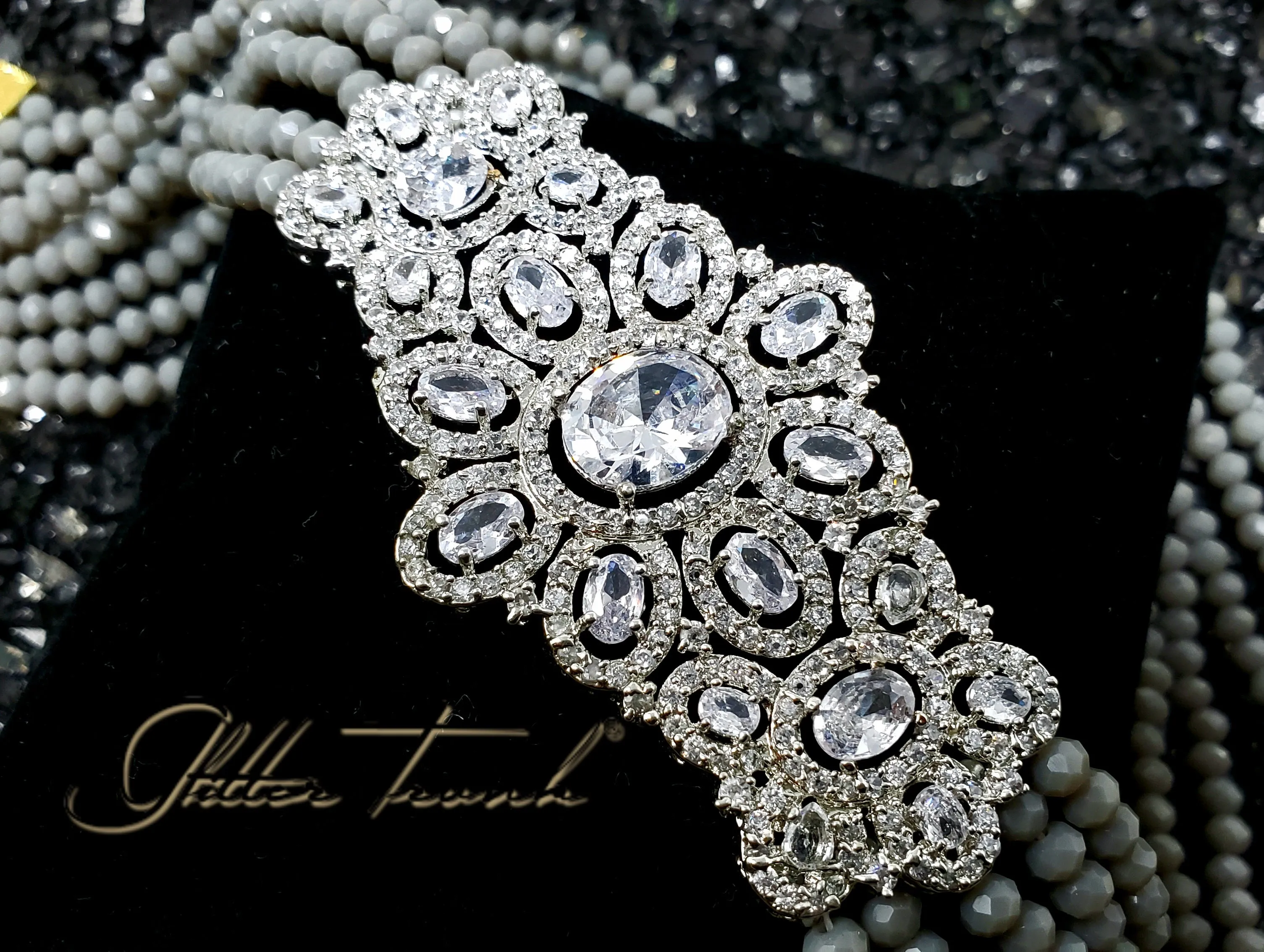 Shehzaadi Long Necklace AD Pendant
