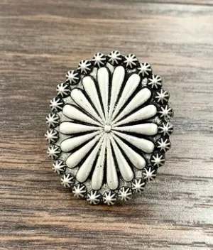 Shine On Adjustable Silver Burst Ring