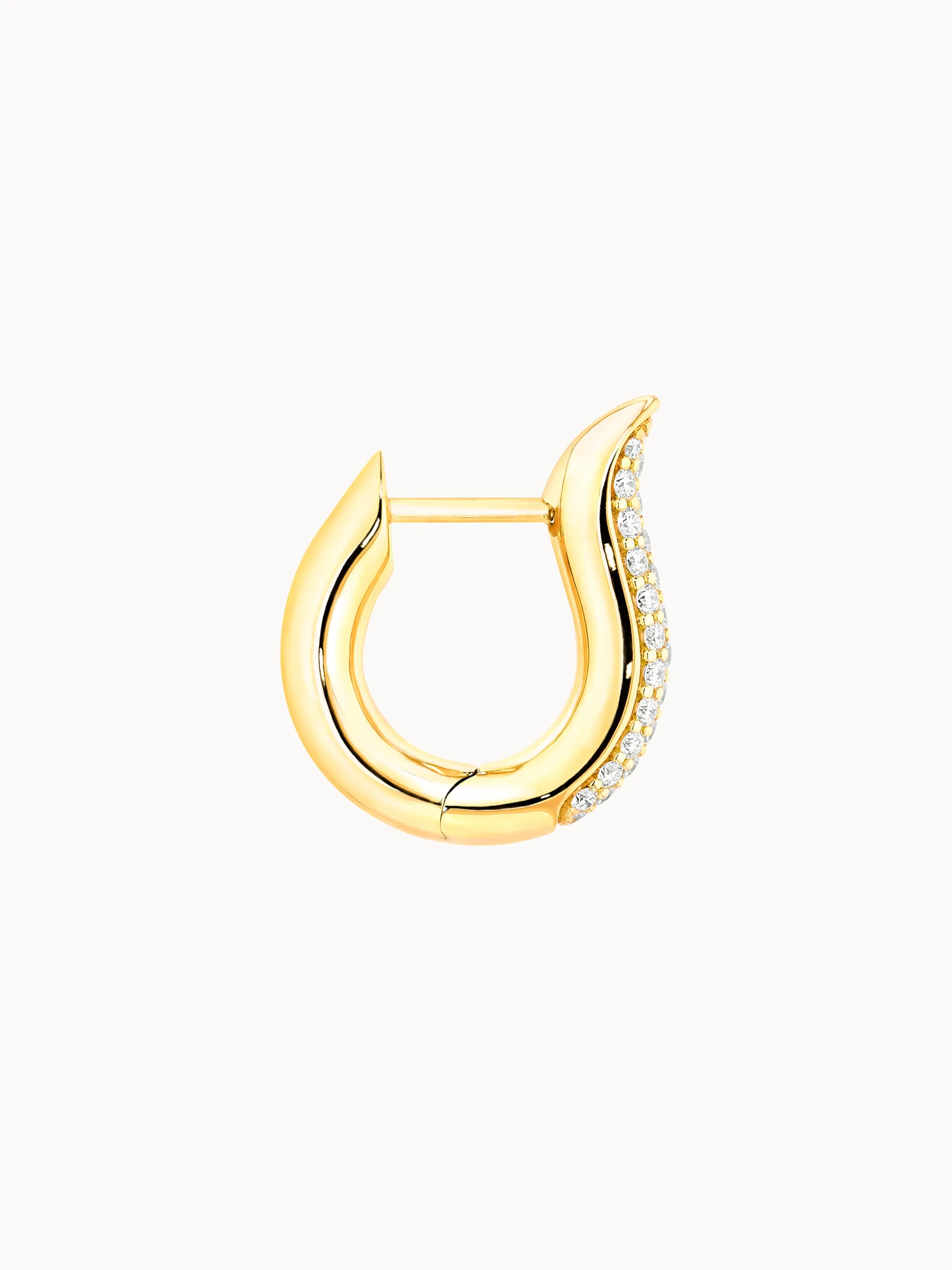 SIGNATURE Earrings Hoop small Diamond Pavé 18K yellow gold
