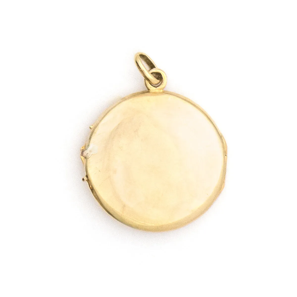 Simple 14K Gold & Diamond Antique Locket