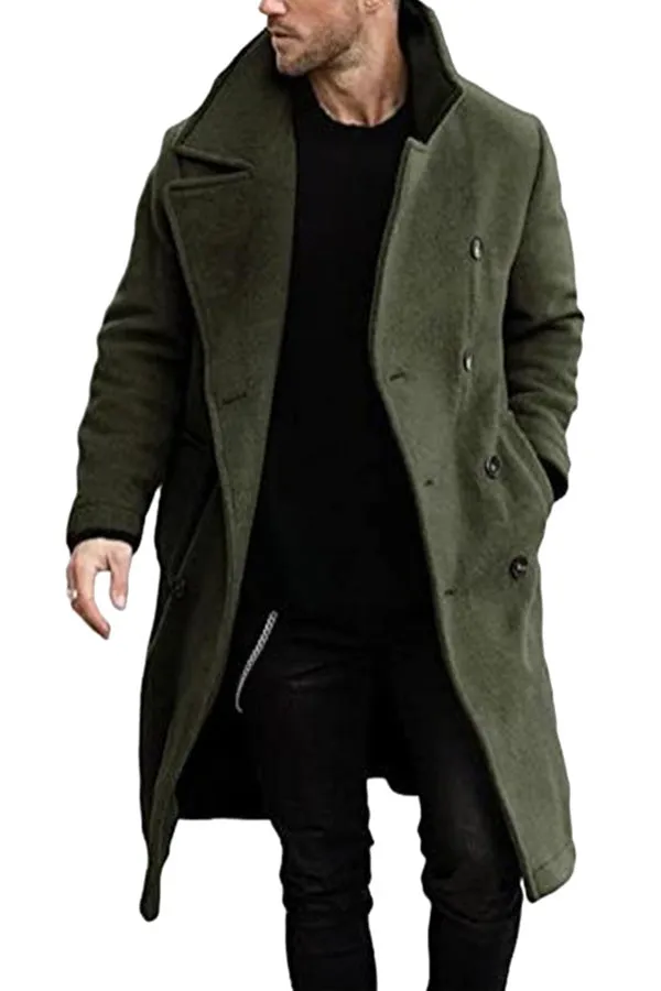 Slim fit coat with large lapels and buttons
