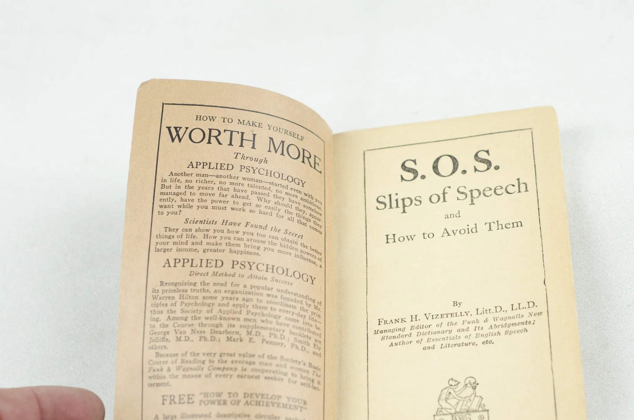 Slips of Speech Booklet 1922