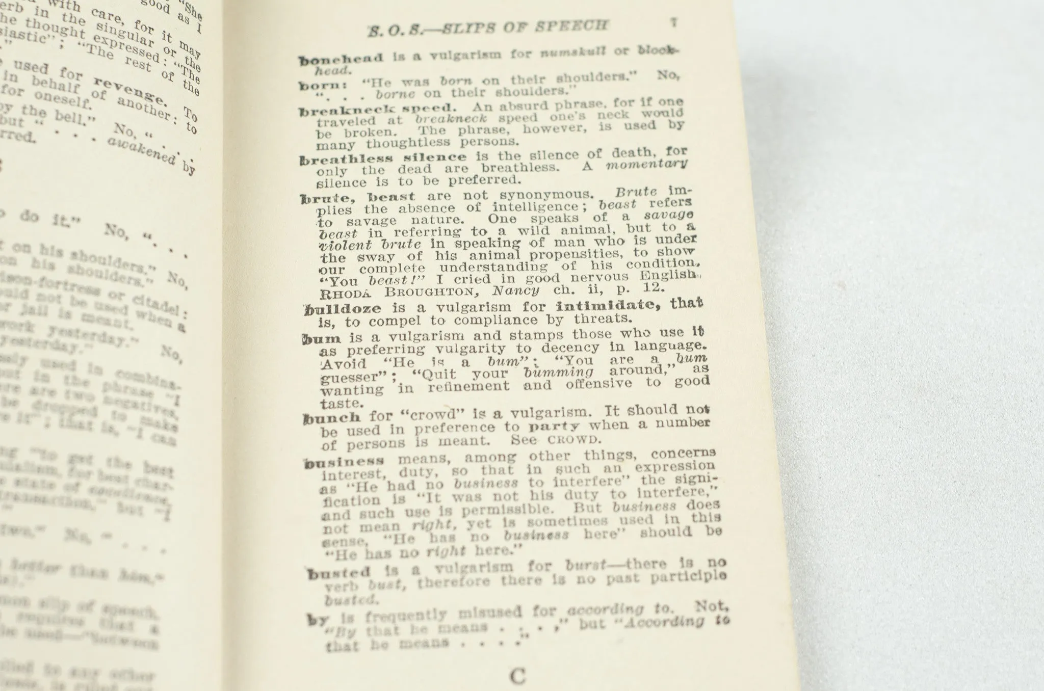 Slips of Speech Booklet 1922