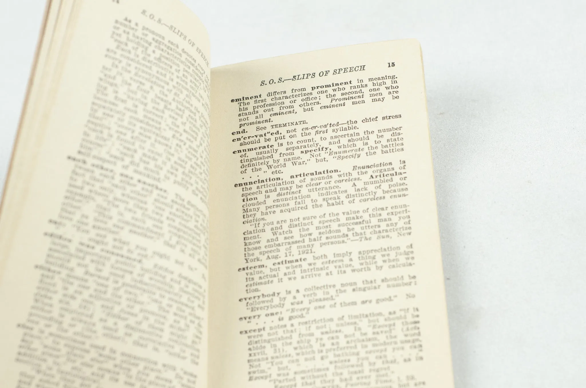 Slips of Speech Booklet 1922