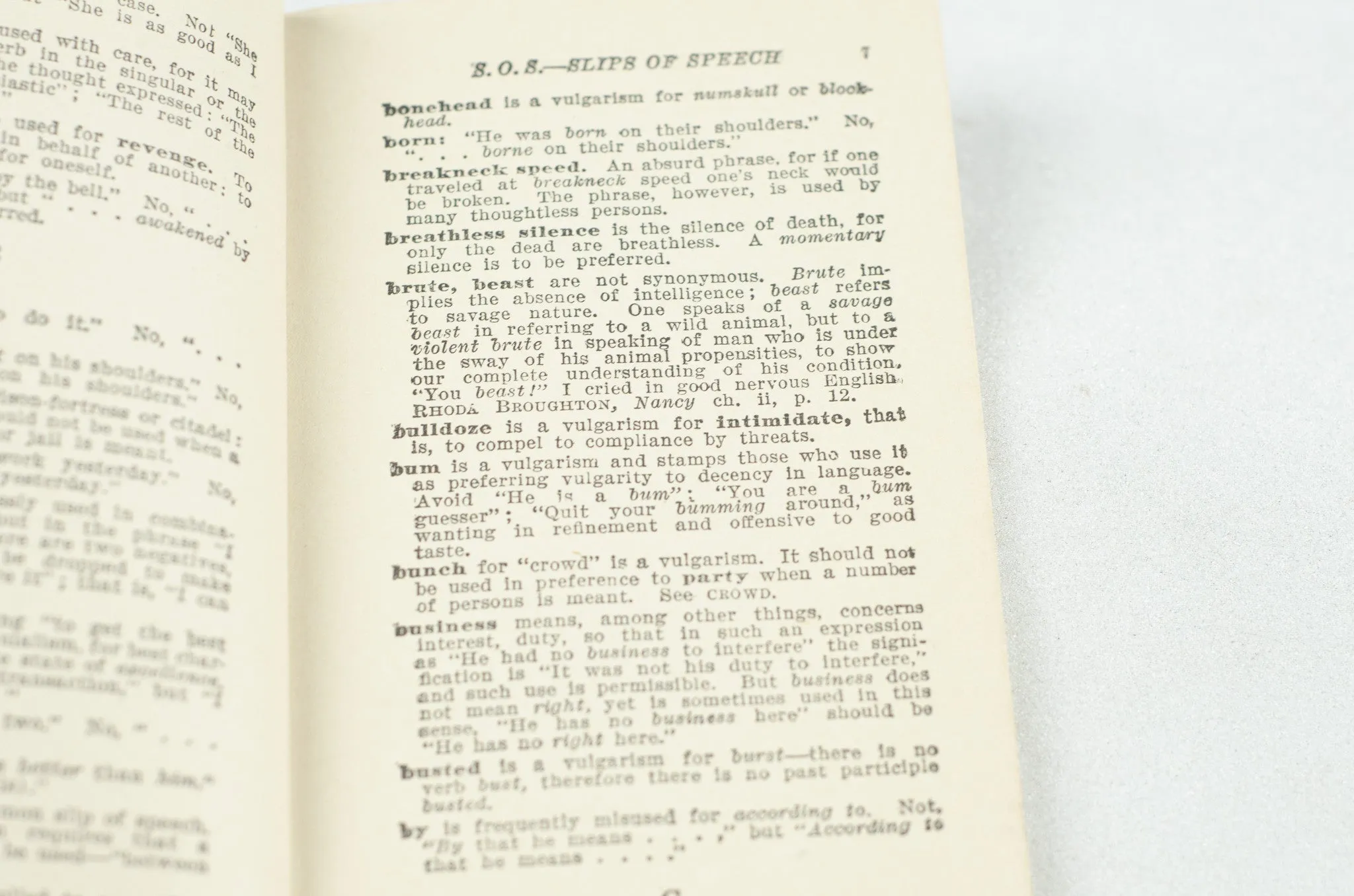 Slips of Speech Booklet 1922
