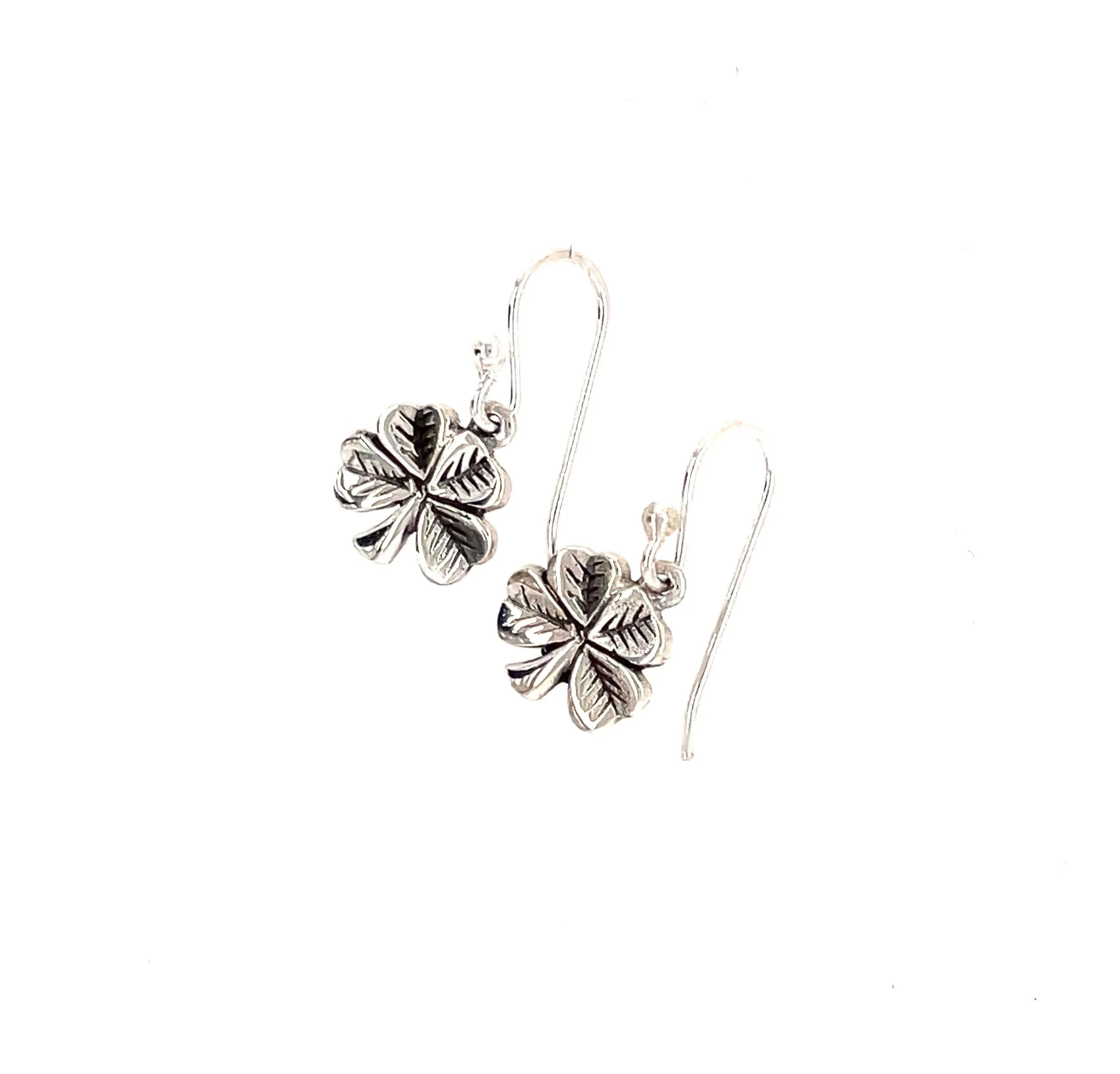Small Four Leaf Clover Hanging Earrings