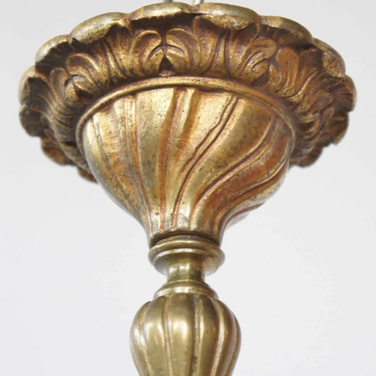 Small French Louis XIV Style Bronze Nine-Light Chandelier
