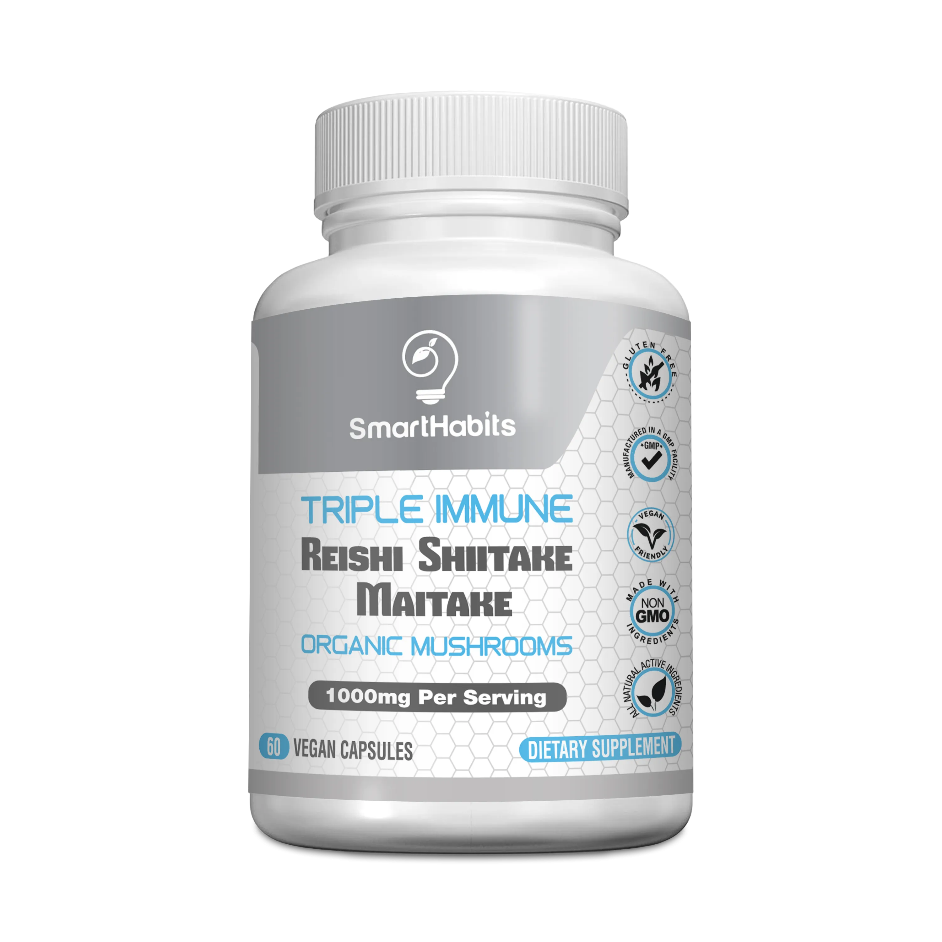 Smart Habits Triple Immune - Reishi, Shitake and Maitake (1000 mg) 60 vcaps
