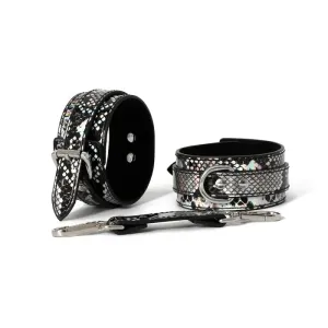 Smart Moves - Enkelboeien - PU Leer - Slangenprint Zwart/Zilver