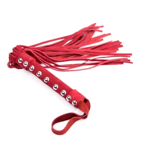 Smart Moves - Lederen Flogger met Studs - 38 cm - Rood