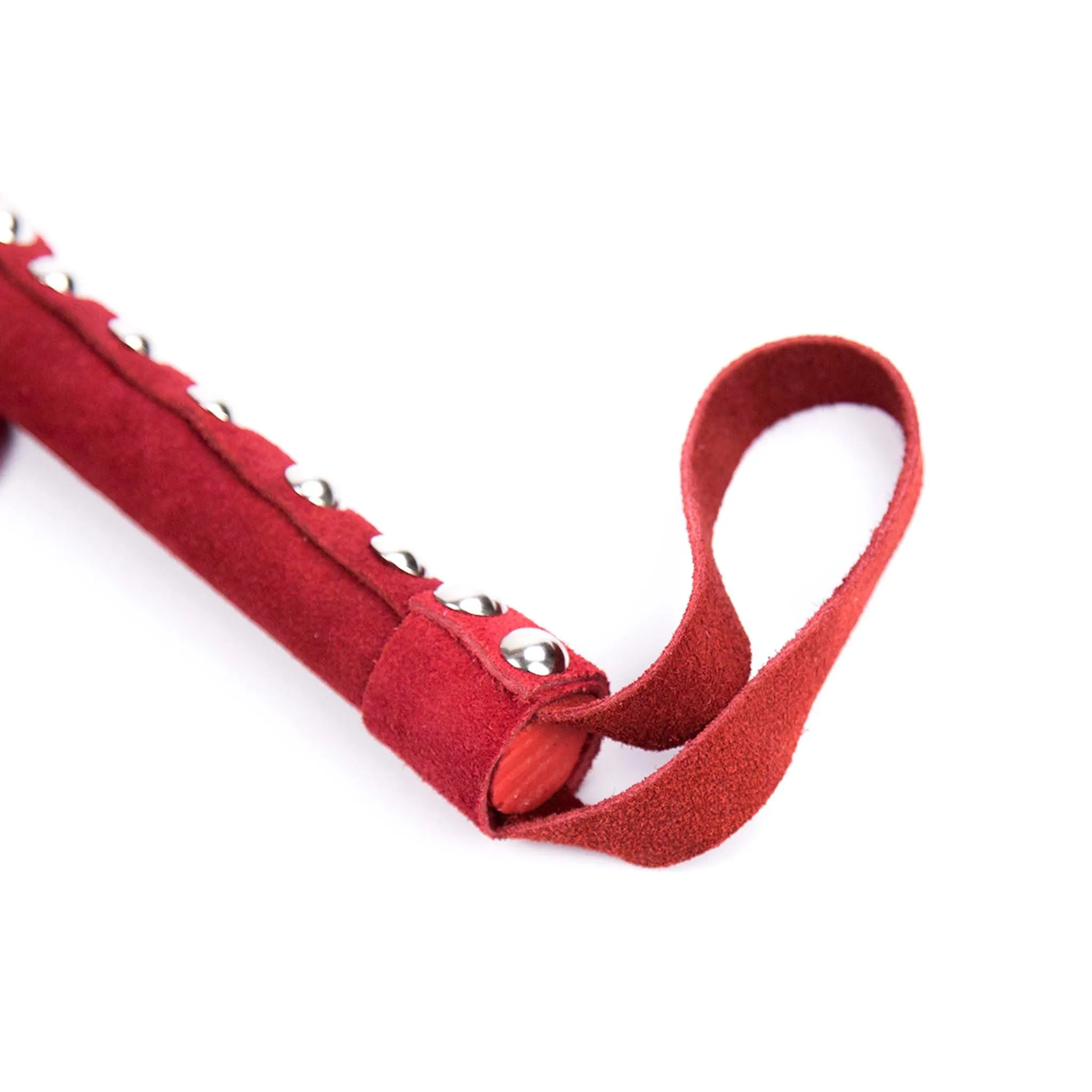 Smart Moves - Lederen Flogger met Studs - 38 cm - Rood