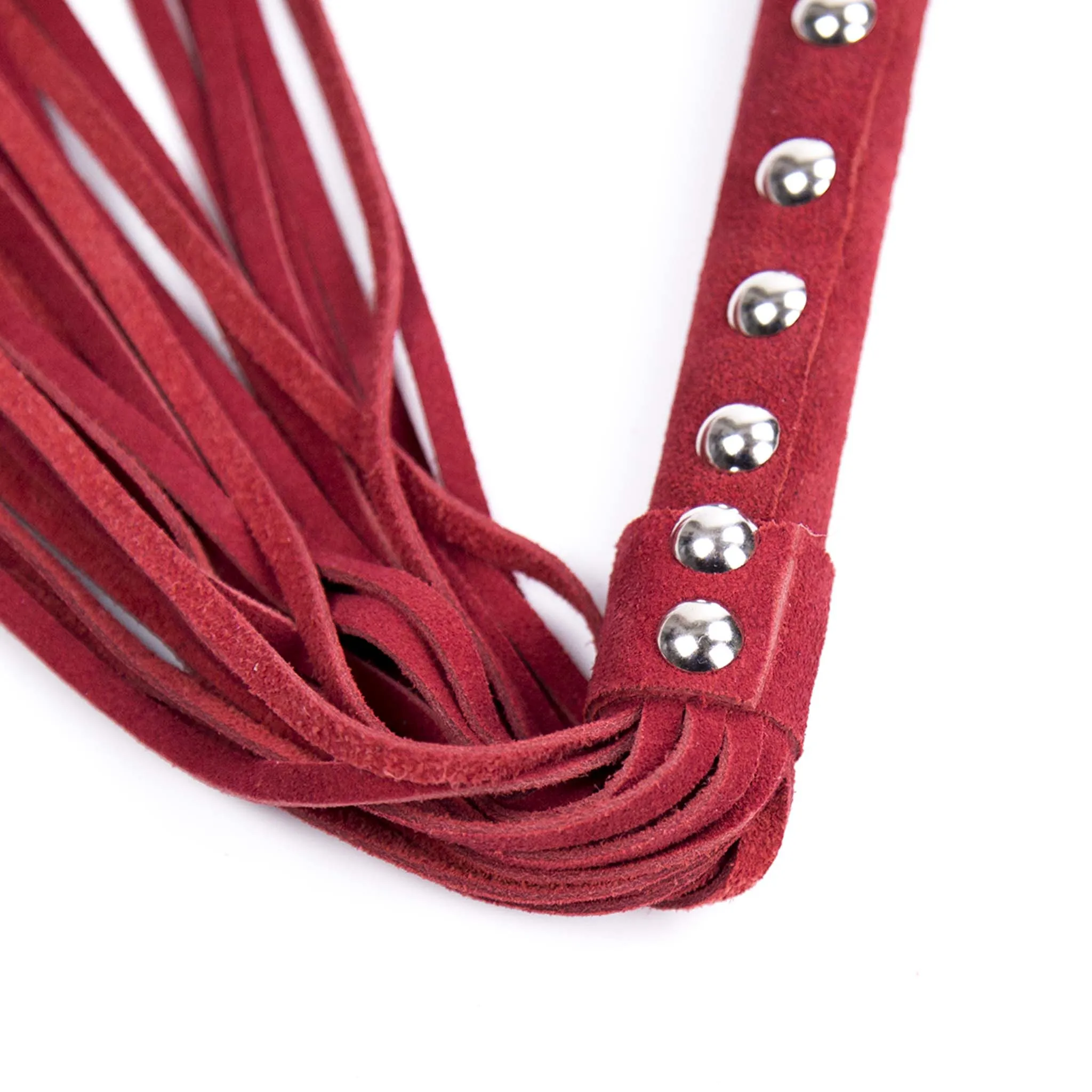 Smart Moves - Lederen Flogger met Studs - 38 cm - Rood
