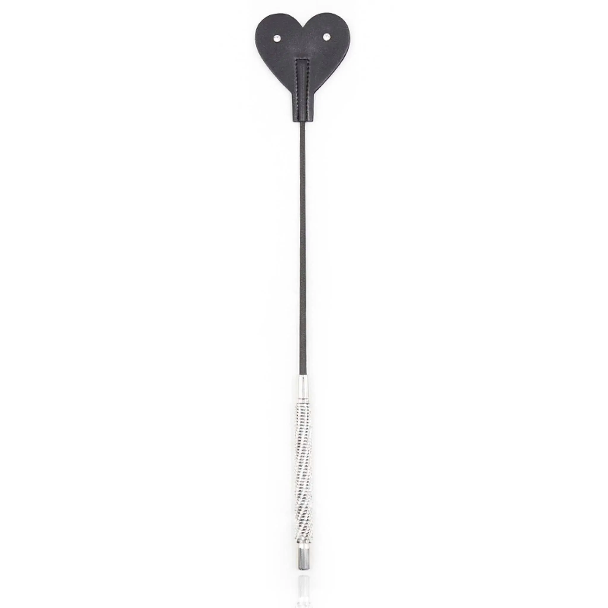 Smart Moves - Rijzweep Hart met Diamantjes op Flap en Handvat - 50 cm - Zwart