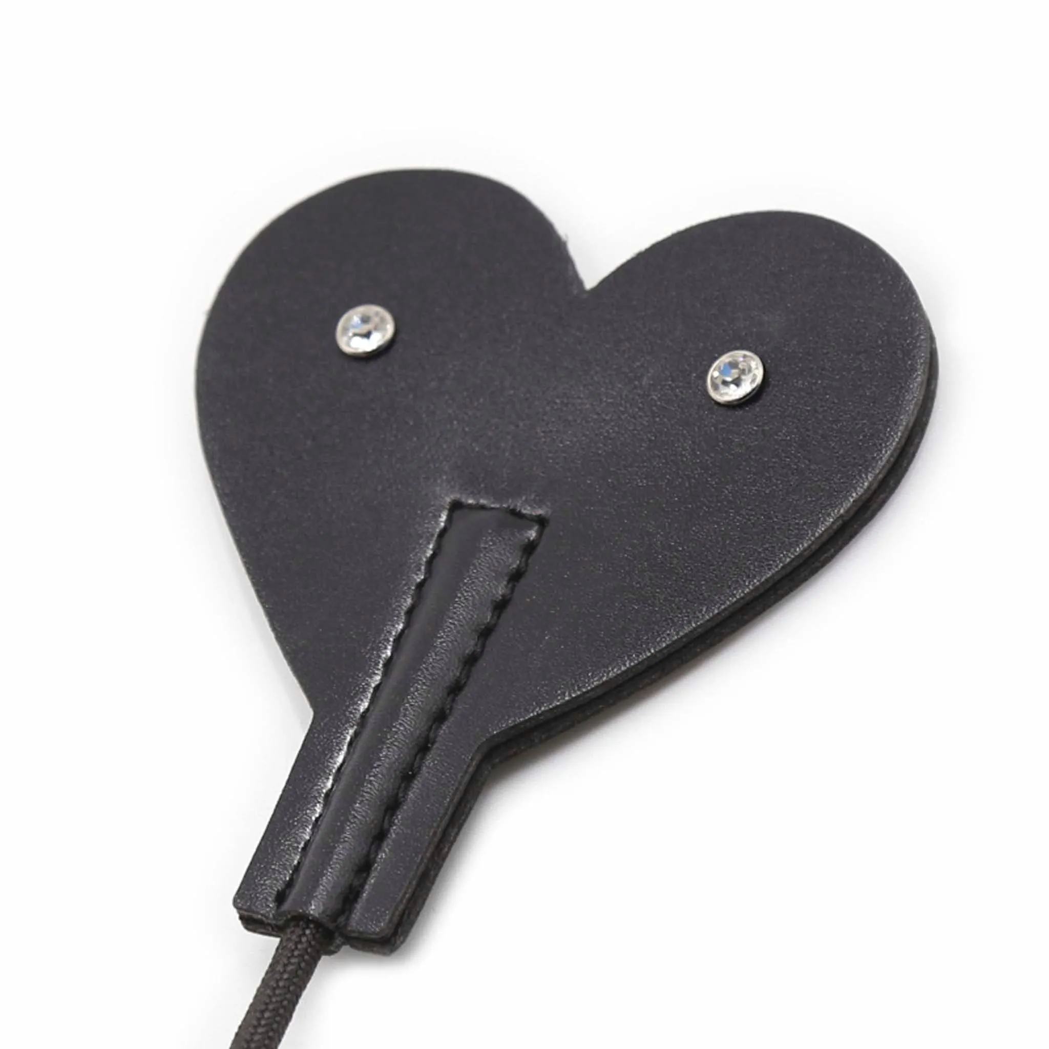 Smart Moves - Rijzweep Hart met Diamantjes op Flap en Handvat - 50 cm - Zwart