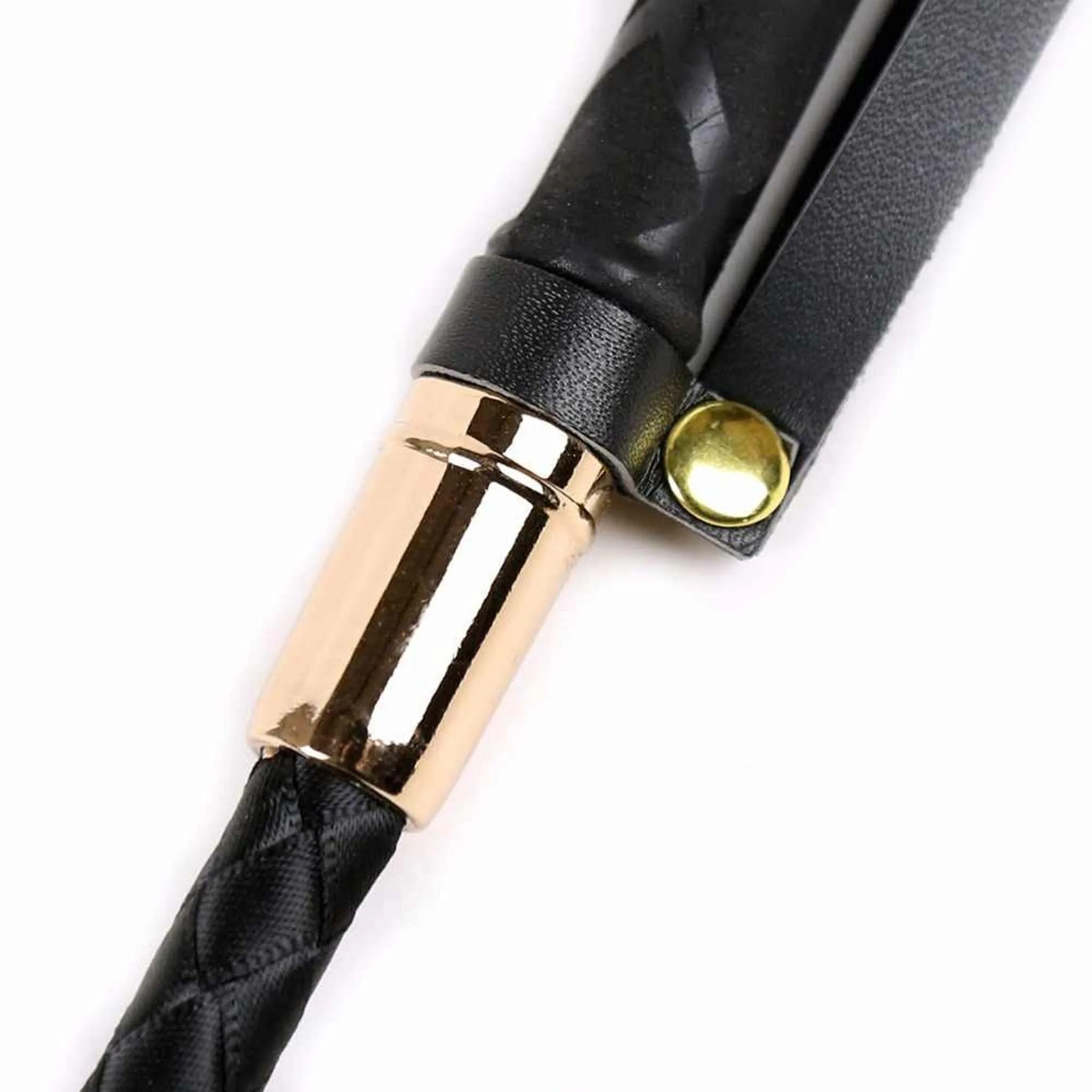 Smart Moves - Rijzweep van PVC met Gouden Tip - Zwart