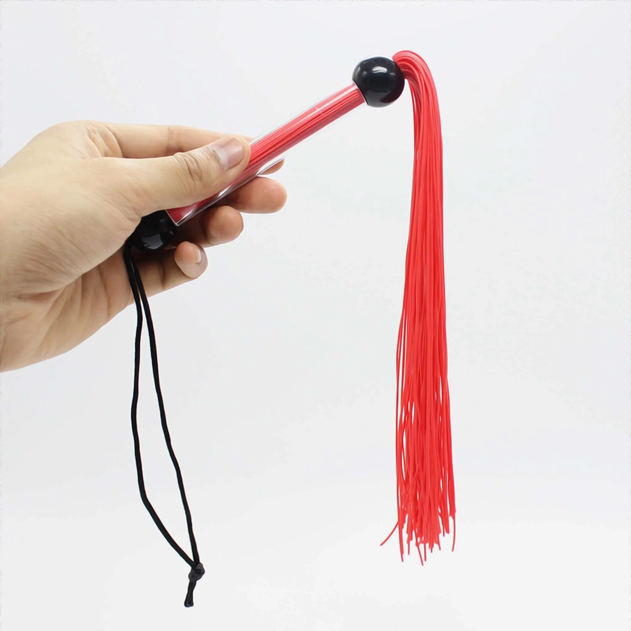Smart Moves - Siliconen Flogger - 38 cm - Rood/Zwart