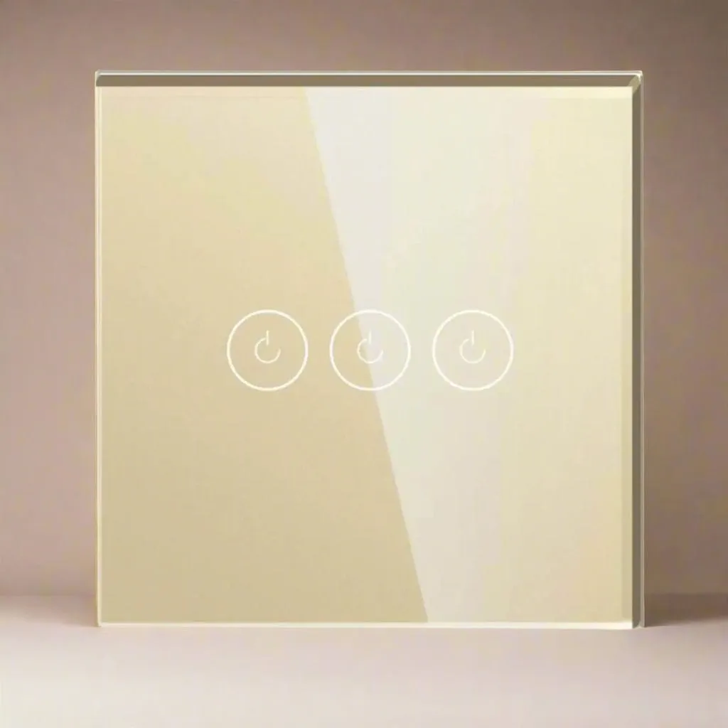Smart Wi-Fi 3-Gang Light Switch – Voice & App Control | White, Black, Gold