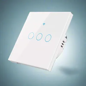 Smart Wi-Fi 3-Gang Light Switch – Voice & App Control | White, Black, Gold